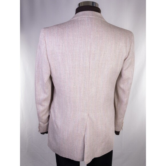 VTG John Alexander Herringbone Blazer Sport Coat Casual Jacket Size 38R 2-Button - Picture 9 of 13